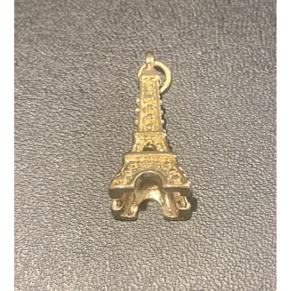Eiffel Tower Gold Tone Charm For Charm Bracelet Or Necklace (J54) - Picture 3 of 5